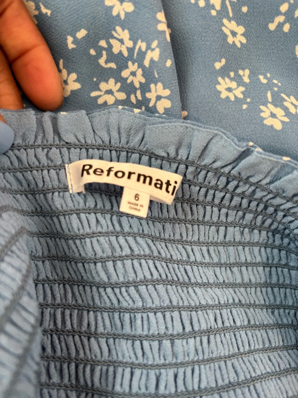 Reformation Elle Dress in Lassen Blue Size 6 NWOT - Picture 8 of 9